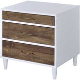 Lurel Nightstand in White & Weathered Oak